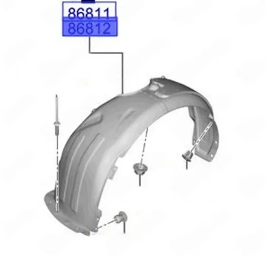 Carenaj fata HYUNDAI i20 2020-> Carenaj aripa plastic N-LINE (O) DREAPTA Perioada 2020 2021 2022 2023 2024