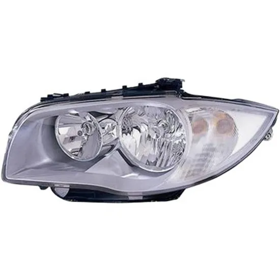 Far stanga BMW 1 E87 2004->2011 perioada 2004 2005 2006 2007 2008 2009 2010 2011 pana la an de fabricatie 04/2007, cu motor reglaj, semnal alb, cu reglaj electric, cu bec H7/H7