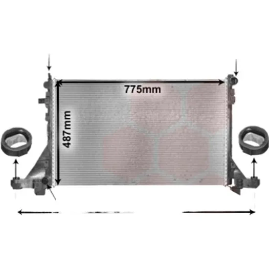 Radiator apa OPEL MOVANO B 2010->2020 2.3 CDTI FWD 81KW 110CP , pentru motor M9T 870 perioada 2012 2013,2014,2015,2016 2017