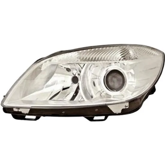 Far stanga SKODA ROOMSTER 2006->2015 perioada 2010 2011 2012 2013 2014 2015 , cu motor reglaj, cromat, semnal transparent, cu reglaj electric, cu bec H7/H7