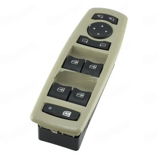 Buton oglinda RENAULT FLUENCE 2010-> Panou butoane oglinzi cu rabatare electrica pentru 4 usi (cu rama bej/mica) (cu o mufa/13pin) STANGA Perioada 2010 2011 2012 2013