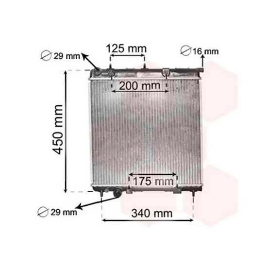 Radiator Motor PEUGEOT 2008 1 2015->2020 Radiator apa pentru 1 0 - 1 2 VTi - 1 4HDi 38x39x2 7 Perioada 2014 2015 2016 2017 2018 2019 2020