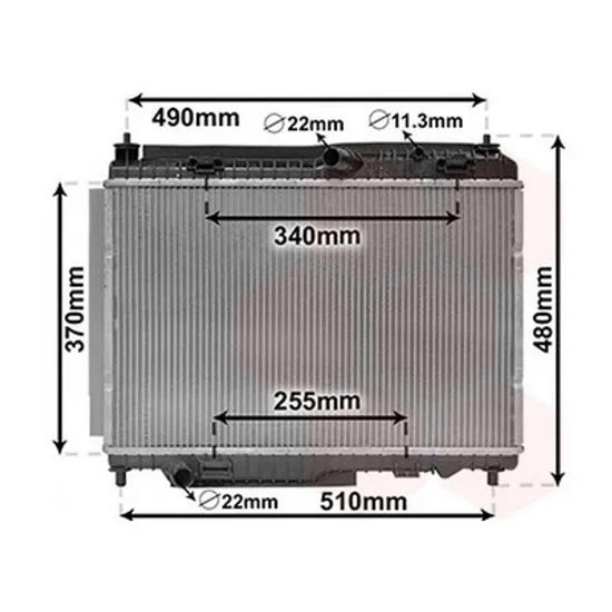 Radiator Motor FORD ECOSPORT 2012-> Radiator apa 1.0i 12V-1.0 +/-A/C 55.8x35.2x1.8 Perioada 2013 2014 2015 2016 2017
