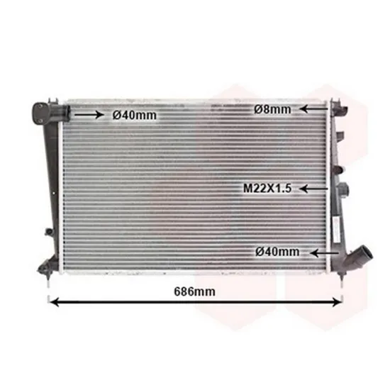 Radiator Motor CITROEN XANTIA 1993->2003 Radiator apa pentru 1,6 - 1,8 (61x38,6x26) cu aer conditionat Perioada 1993 1994 1995 1996 1997 1998 1999 2000 2001 2002 2003