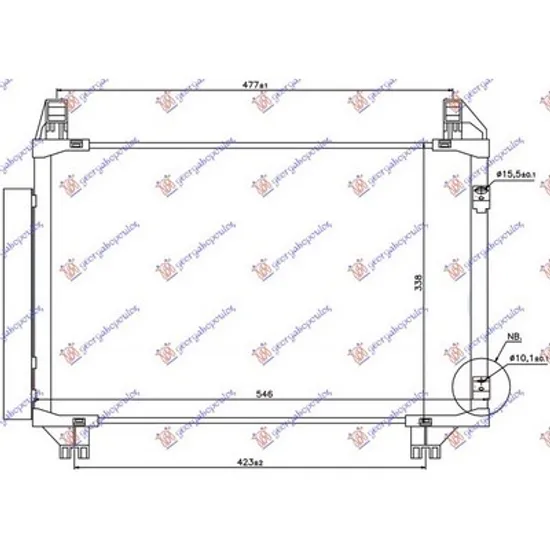 Radiator Aer Conditionat TOYOTA YARIS 2010-> Radiator aer conditionat 1.0-1.3i16v 497x320x16 JAPAN 2014->2017 Perioada 2014 2015 2016 2017