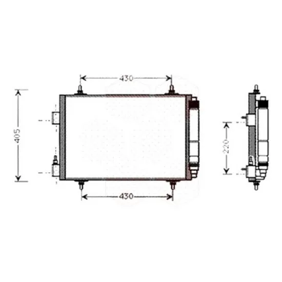 Radiator aer conditionat RENAULT MEGANE 2 2002->2010 1.9 dCi 96KW 131CP , pentru motor F9Q 803, F9Q 804, F9Q 816, F9Q 818 perioada 2005 2006,2007,2008 2009