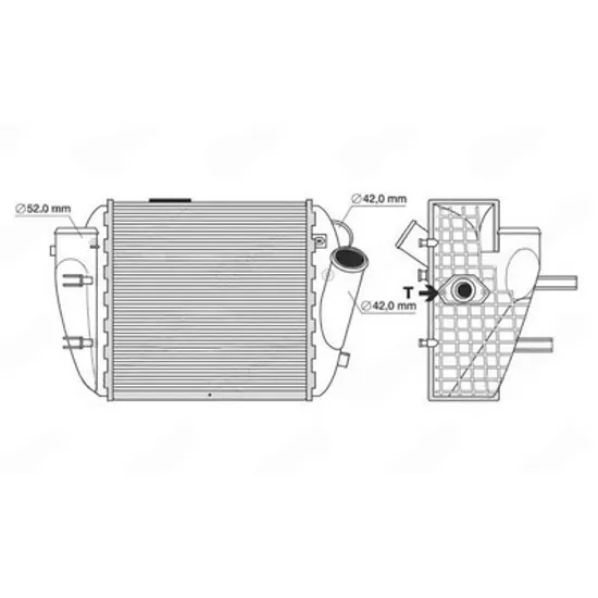 Intercooler AUDI A4 8EC, B7 2004->2008 Radiator intercooler 2.5 TDI diesel (200x190) (LH) Perioada 2004 2005 2006 2007 2008