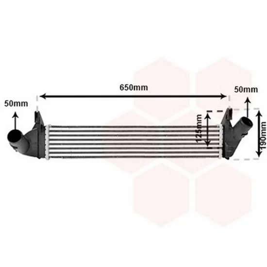 Intercooler DACIA DUSTER 2010->2018 Radiator intercooler 1.5DCi (590x120x40) Perioada 2010 2011 2012 2013 2014 2015 2016 2017