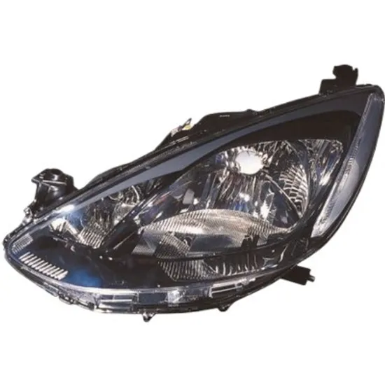 Far stanga MAZDA 2 2007->2014 perioada 2007 2008 2009 2010 2011 2012 2013 2014 2015 pana la an de fabricatie 12/2010, cu motor reglaj, semnal transparent, cu bec H4,