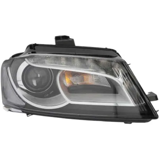 Far dreapta AUDI A3 8P1 2003->2012, A3 Sportback 8PA 2004->2013 perioada 2011 2012 2013 , fara motor reglaj, fara unitate de control Xenon, semnal transparent, cu bec D3S Lampa descarcare gaze cu bec LED