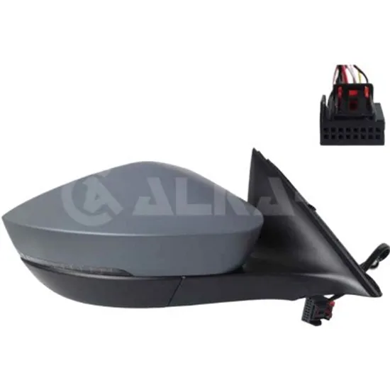 Oglinda exterioara dreapta SKODA OCTAVIA 4 2020-> perioada 2020 2021 2022 2023 2024 2025 , cu senzor banda, cu semnal, cu incalzire, cu memorie, numar pini 18, rabatare electrica, prevopsit grund,