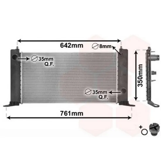Radiator Motor FIAT STILO 2001->2010 Radiator 1.2i 16V +/-A/C 58x31 BEHR Perioada 2001 2002 2003 2004 2005 2006 2007