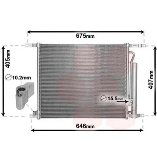 Radiator Aer Conditionat CHEVROLET AVEO SEDAN T250 2005-> Radiator aer conditionat 1.2-1.4i16V (51x42.8x1.8) Perioada 2008 2009 2010 2011 2012