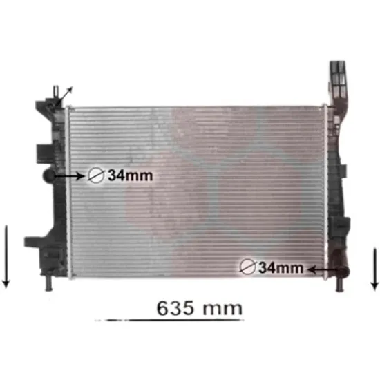 Radiator apa FORD C-MAX 2 2010->2019 1.6 TDCi 85KW 115CP , pentru motor T1DA, T1DB perioada 2010 2011,2012,2013,2014,2015,2016,2017,2018 2019