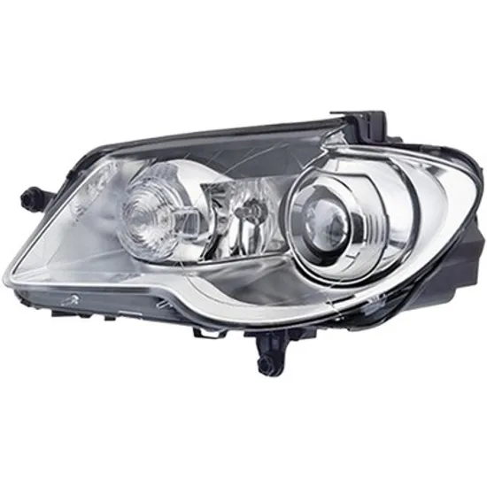 Far stanga VW TOURAN 2003->2010 perioada 2003 2004 2005 2006 2007 de la an de fabricatie 09/2006, cu motor reglaj, fara unitate de control Xenon, Bi-Xenon, semnal transparent, cu reglaj distanta iluminare automat, adaptiv, cu bec D1S tub descarcare gaze cu bec H8,