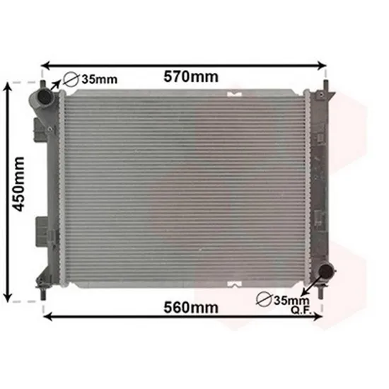 Radiator Motor HYUNDAI ix20 2010-> Radiator apa pentru 1.4 - 1.6CRDI cu/fara aer conditionat CV manuala (48x37.3) Perioada 2010 2011 2012 2013 2014 2015 2016