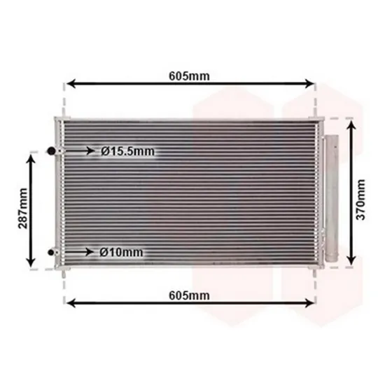 Radiator Aer Conditionat TOYOTA YARIS 2010-> Radiator aer conditionat 1.5 HYBRID 2015-> 600x355x16 2014->2017 Perioada 2014 2015 2016 2017
