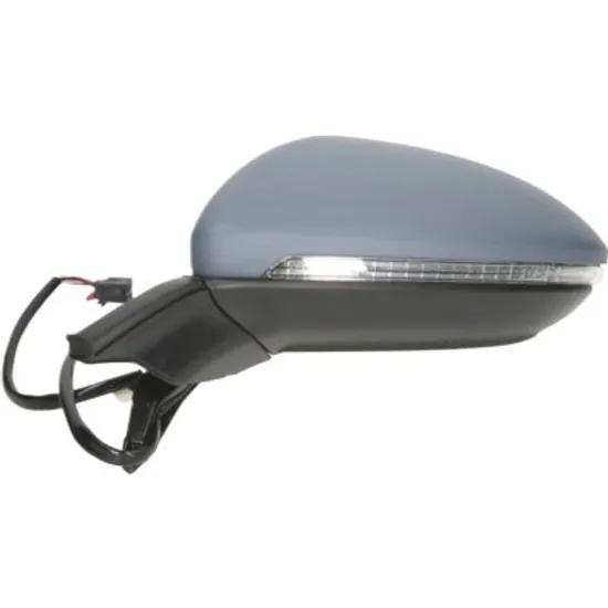 Oglinda exterioara stanga VW GOLF 7 2012->2020 perioada 2013 2014 2015 2016 2017 2018 , cu senzor banda, pentru vehicule cu sistem de asistenta rulare, cu incalzire, numar pini 18, prevopsit grund