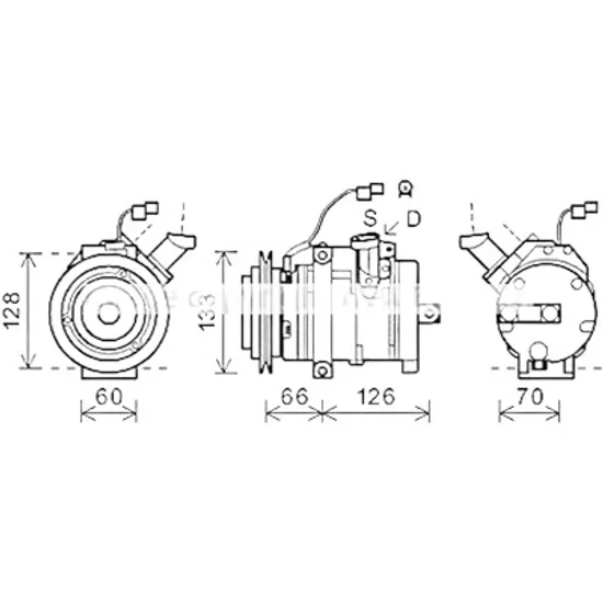 Compresor aer conditionat MITSUBISHI PAJERO 4 2006-> pentru 3.2 DI-D 4WD, 3.2 DI-D FULL 3D 4WD , perioada 2009 2010 2011 2012 2013 2014
