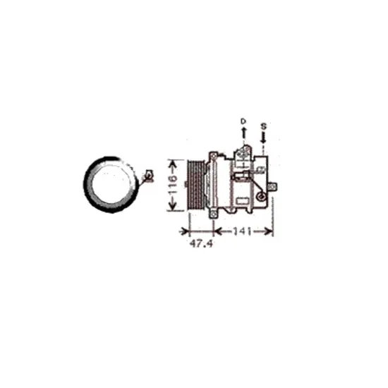 Compresor aer conditionat LAND ROVER DISCOVERY 3 2004->2009, RANGE ROVER SPORT 1 2005->2013 pentru 4.4 4x4, perioada 2004 2005 2006 2007 2008 2009 2010 2011 2012 2013