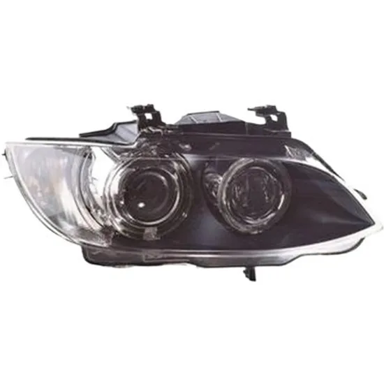 Far dreapta BMW 3 Cabriolet E93 2006->2013 perioada 2007 2008 2009 2010 2011 2012 2013 pana la an de fabricatie 01/2010, cu motor reglaj, fara unitate de control Xenon, fumuriu, semnal alb, pentru vehicule cu lumini xenon, cu reglaj distanta iluminare automat, adaptiv, cu bec D1S/H3 cu bec H8,