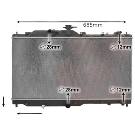 Radiator apa MAZDA 2 2014-> pentru 1.5 D, perioada 2014 2015 2016 2017 2018