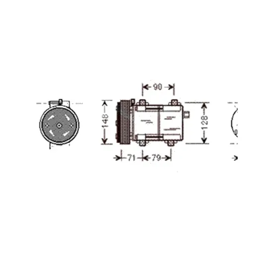 Compresor aer conditionat FORD GALAXY 1995->2006 2.3 16V 107KW 146CP , pentru motor E5SA, Y5B perioada 1997 1998 1999 2000 2001 2002 2003 2004 2005 2006