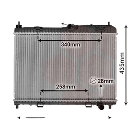 Radiator apa FORD B-MAX 2012-> 1.6 Ti 77KW 105CP , pentru motor IQJA, IQJC perioada 2012 2013,2014,2015,2016 2017