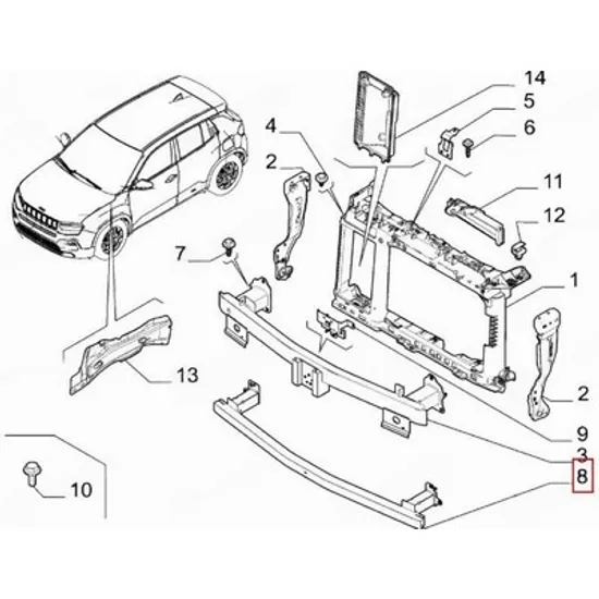Armatura Bara fata ALFA ROMEO JUNIOR 2024-> Armatura Bara fata inferioara (O) Perioada 2024 2025