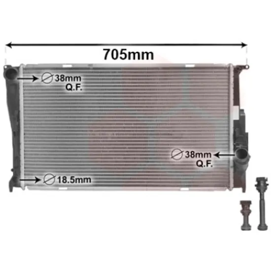 Radiator apa BMW 3 Cabriolet E93 2006->2013, 3 E90 2004->2011 pentru 325 d, perioada 2006 2007 2008 2009 2010 2011 2012 2013