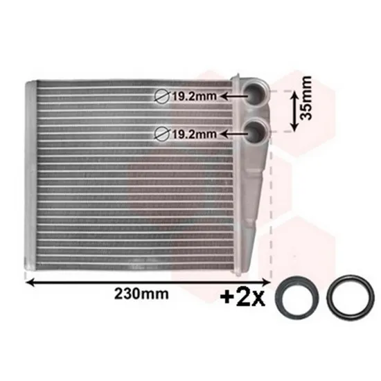 Radiator Incalzire VW SCIROCCO 2008->2017 Calorifer B +/-AC 185x176 VALEO TYPE Perioada 2008 2009 2010 2011 2012 2013 2014