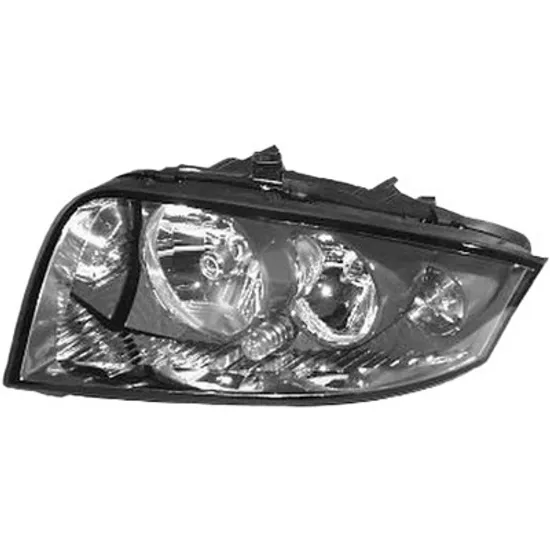 Far stanga AUDI A2 2002->2005 perioada 2000 2001 2002 2003 2004 2005 cu motor reglaj, fara motor reglaj, semnal transparent, cu bec H7/H3