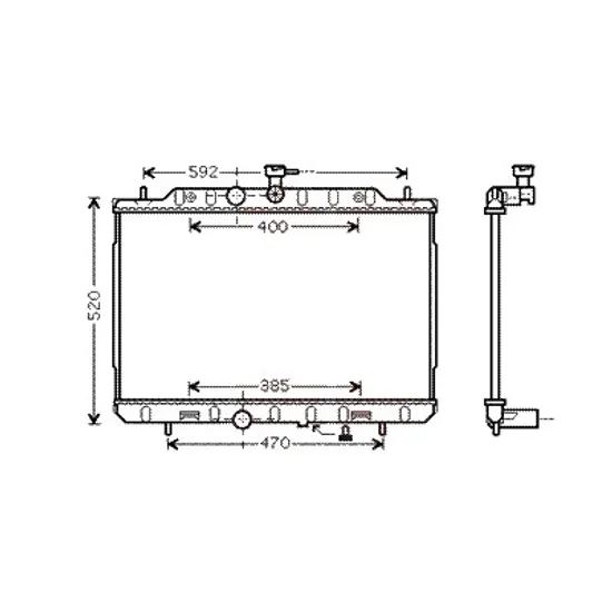 Radiator apa NISSAN X-TRAIL T31 2007->2014 pentru 2.0 4x4, perioada 2007 2008 2009 2010 2011 2012 2013