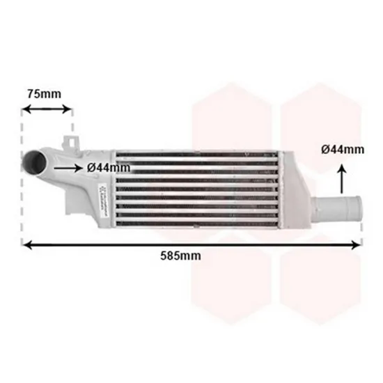 Intercooler OPEL COMBO 2001->2012 Radiator intercooler 1 7DTI 01 ->2004 277x138x50 Y17DT Perioada 2001 2002 2003 2004