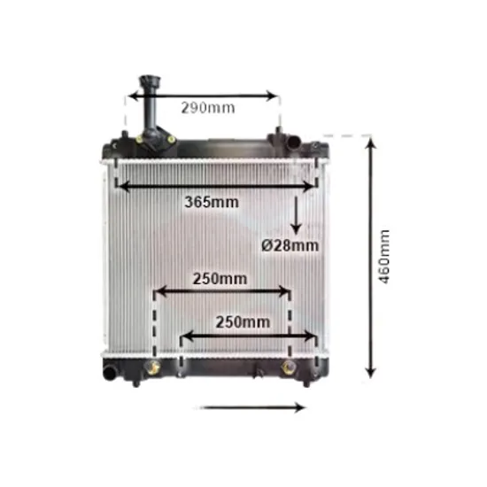 Radiator apa NISSAN PIXO 2009-> pentru 1.0 LPG, perioada 2009 2010 2011 2012 2013 2014