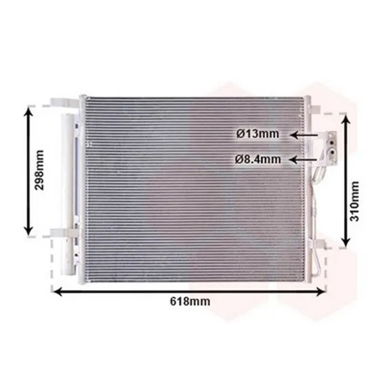 Radiator Aer Conditionat HYUNDAI SANTA FE 2 2005->2012 Radiator aer conditionat 2.0-2.2 CRDi diesel 2010-> (495x425x16) Perioada 2006 2007 2008 2009 2010 2011 2012