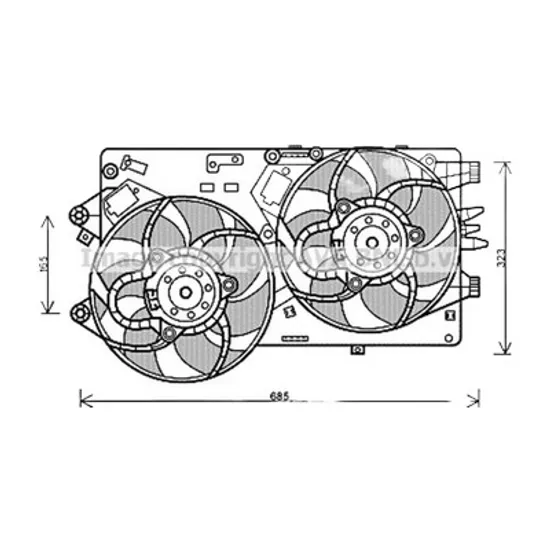 Ventilator motor FIAT GRANDE PUNTO 199 2005-> 1.9 D Multijet 96KW 130CP , pentru motor 199 A5.000 perioada 2005 2006 2007 2008 2009 2010