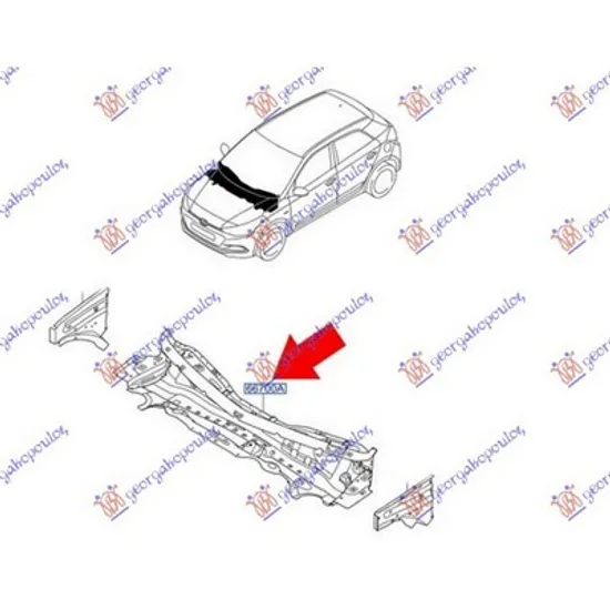 Grila stergatoare HYUNDAI i20 2014->2020 Panou stergatoare (O) Perioada 2015 2016 2017 2018