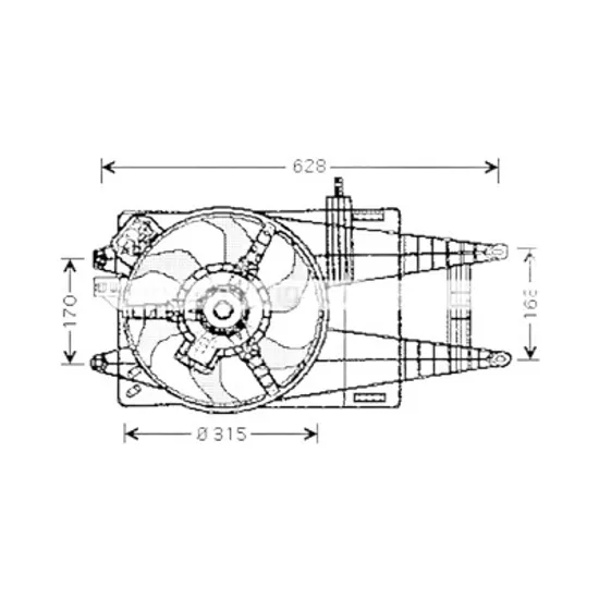 Ventilator motor FIAT PUNTO 188 1999->2012 1.4 71KW 97CP , pentru motor 843 A1.000 perioada 2005 2006 2007 2008 2009 2010 2011 2012