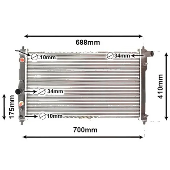 Radiator apa DAEWOO LANOS 1997-> pentru 1.3, perioada 1997 1998 1999 2000 2001 2002