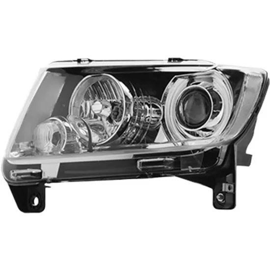 Far stanga JEEP COMPASS 2006->2015 perioada 2010 2011 2012 2013 2014 2015 de la an de fabricatie 2011, pana la an de fabricatie 2014, cu motor reglaj, cromat, cu reglaj electric, cu bec H9