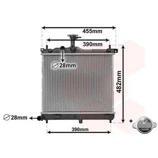 Radiator Motor HYUNDAI i10 2007->2013 Radiator apa pentru 1.1i12V - 1.1CRDi CV manuala (44,5x35) Perioada 2007 2008 2009 2010 2011 2012 2013