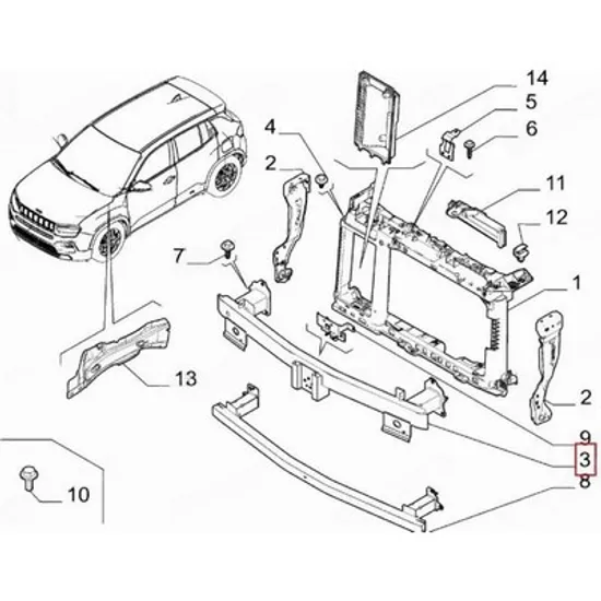Armatura Bara fata ALFA ROMEO JUNIOR 2024-> Armatura Bara fata (O) Perioada 2024 2025