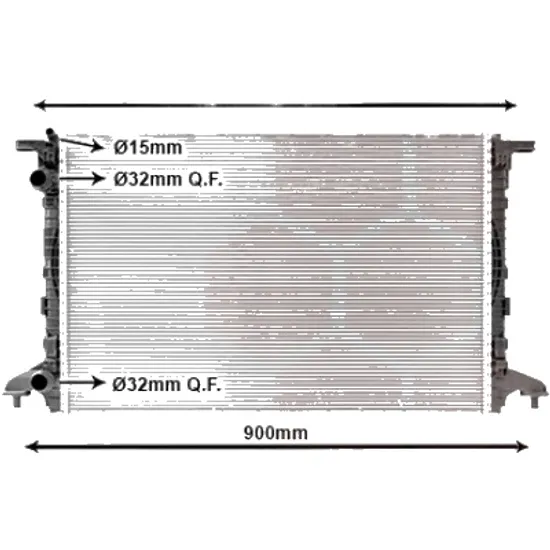 Radiator apa AUDI A4 Allroad B9 2016-> 2.0 TDI quattro 110KW 150CP , pentru motor DEUA perioada 2016 2017,2018 2019