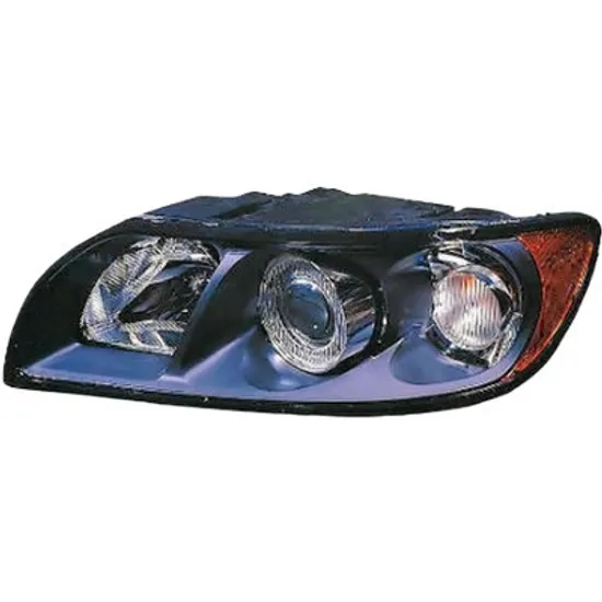 Far stanga VOLVO S40 2 2004->2012 perioada 2004 2005 2006 2007 2008 2009 2010 pana la an de fabricatie 07/2007, cu motor reglaj, semnal galben, cu reglaj electric, cu bec HB3/H7