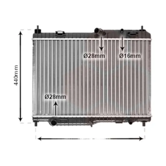 Radiator apa FORD ECOSPORT 2012-> pentru 1.6 Ti-VCT, perioada 2012 2013 2014 2015 2016 2017