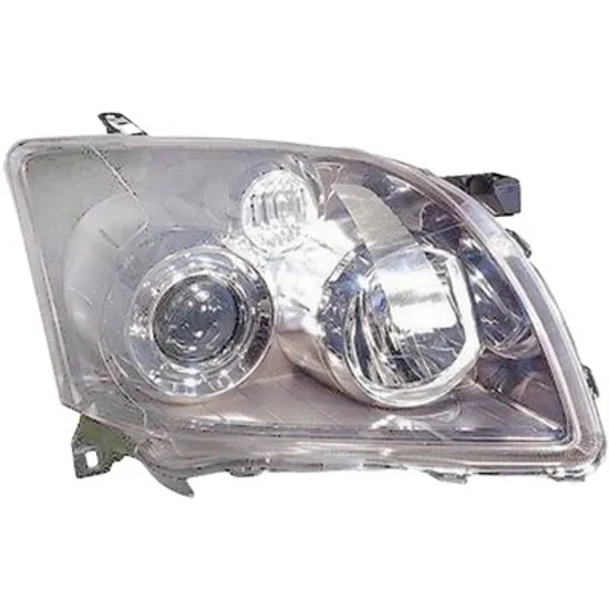 Far dreapta TOYOTA AVENSIS T25 2003->2008 perioada 2003 2004 2005 2006 2007 2008 de la an de fabricatie 07/2006, fara motor reglaj, fumuriu, semnal transparent, cu reglaj electric, cu bec H7/H1