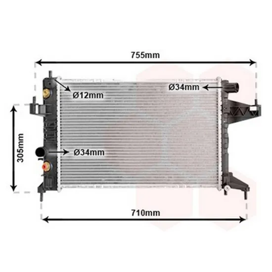 Radiator Motor OPEL TIGRA TwinTop 2004->2010 Radiator apa pentru 1 4 - 1 8 CV manuala/automata cu aer conditionat 54x35 DGNL Perioada 2004 2005 2006 2007 2008 2009 2010