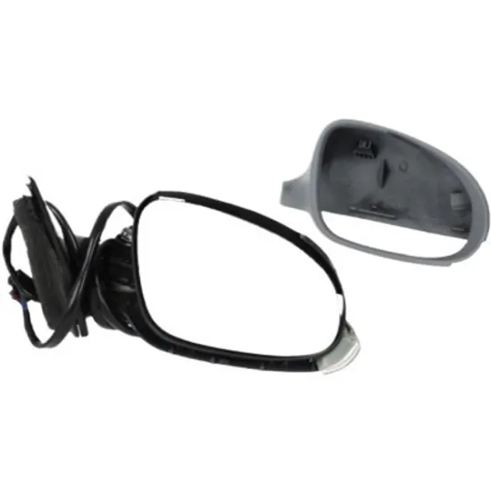 Oglinda exterioara dreapta VW PASSAT B6 2005->2010 perioada 2005 2006 2007 2008 , cu lampa podea, cu lumini de pozitie, cu semnal, cu incalzire, rabatare electrica, prevopsit grund