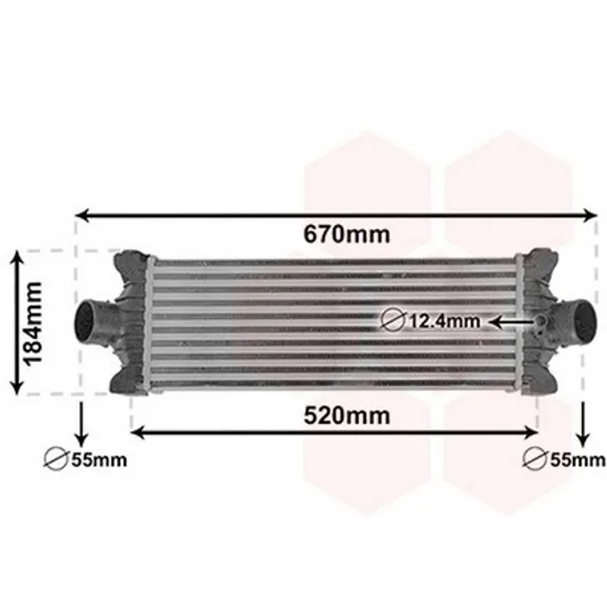 Intercooler FORD TRANSIT CUSTOM 2012-> Radiator intercooler 2.2 TDCI 451x160x62 Perioada 2013 2014 2015 2016 2017 2018